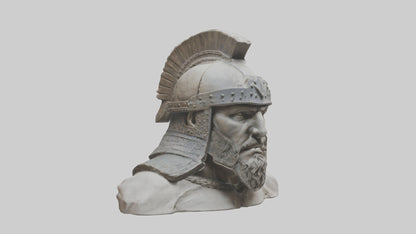 3D model Head of a Warrior statue model VR / AR / low-poly