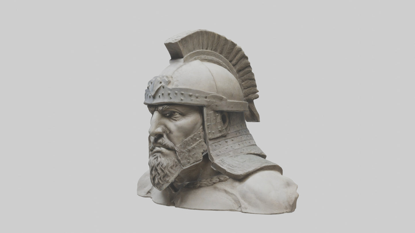 3D model Head of a Warrior statue model VR / AR / low-poly