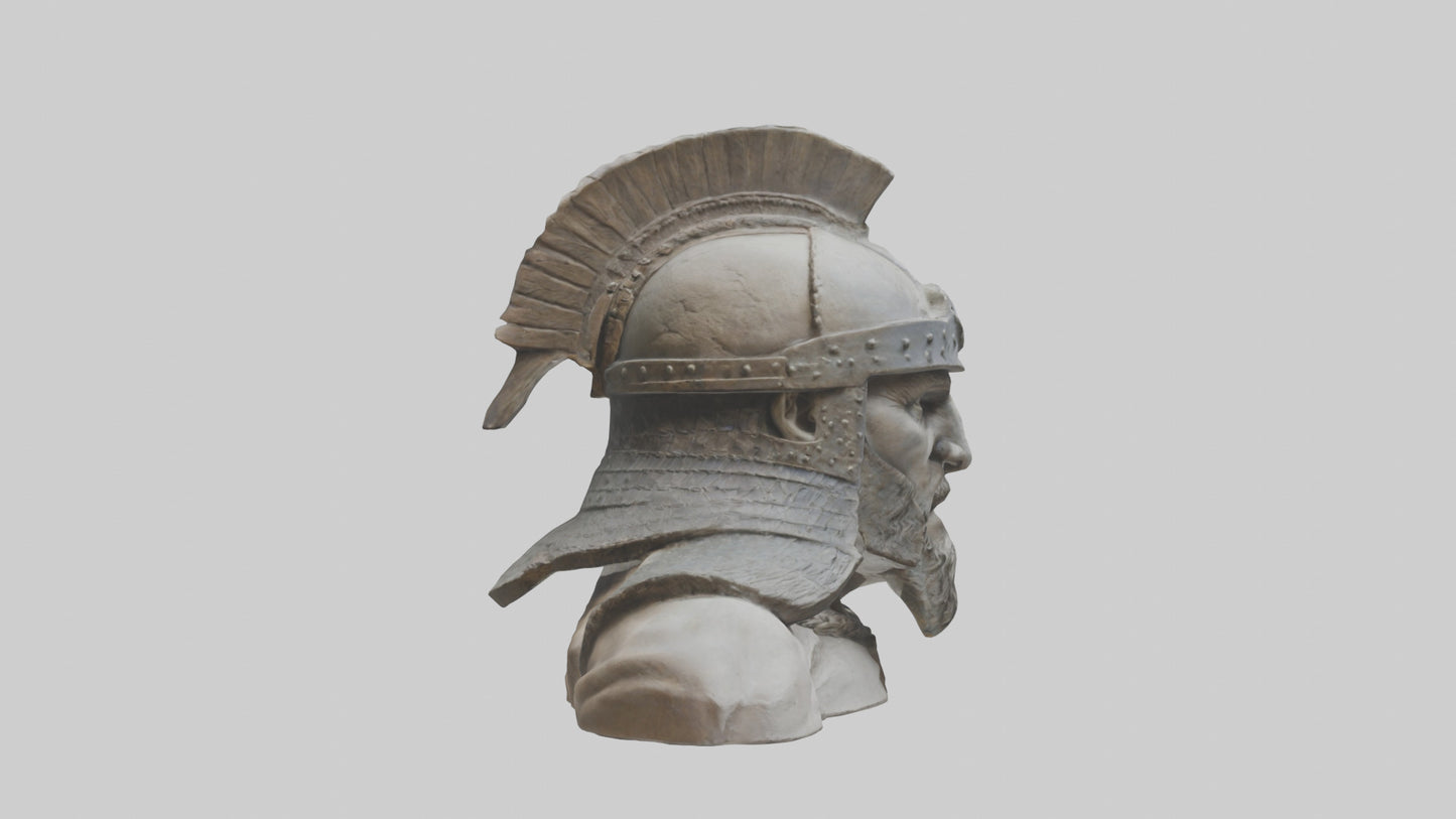 3D model Head of a Warrior statue model VR / AR / low-poly