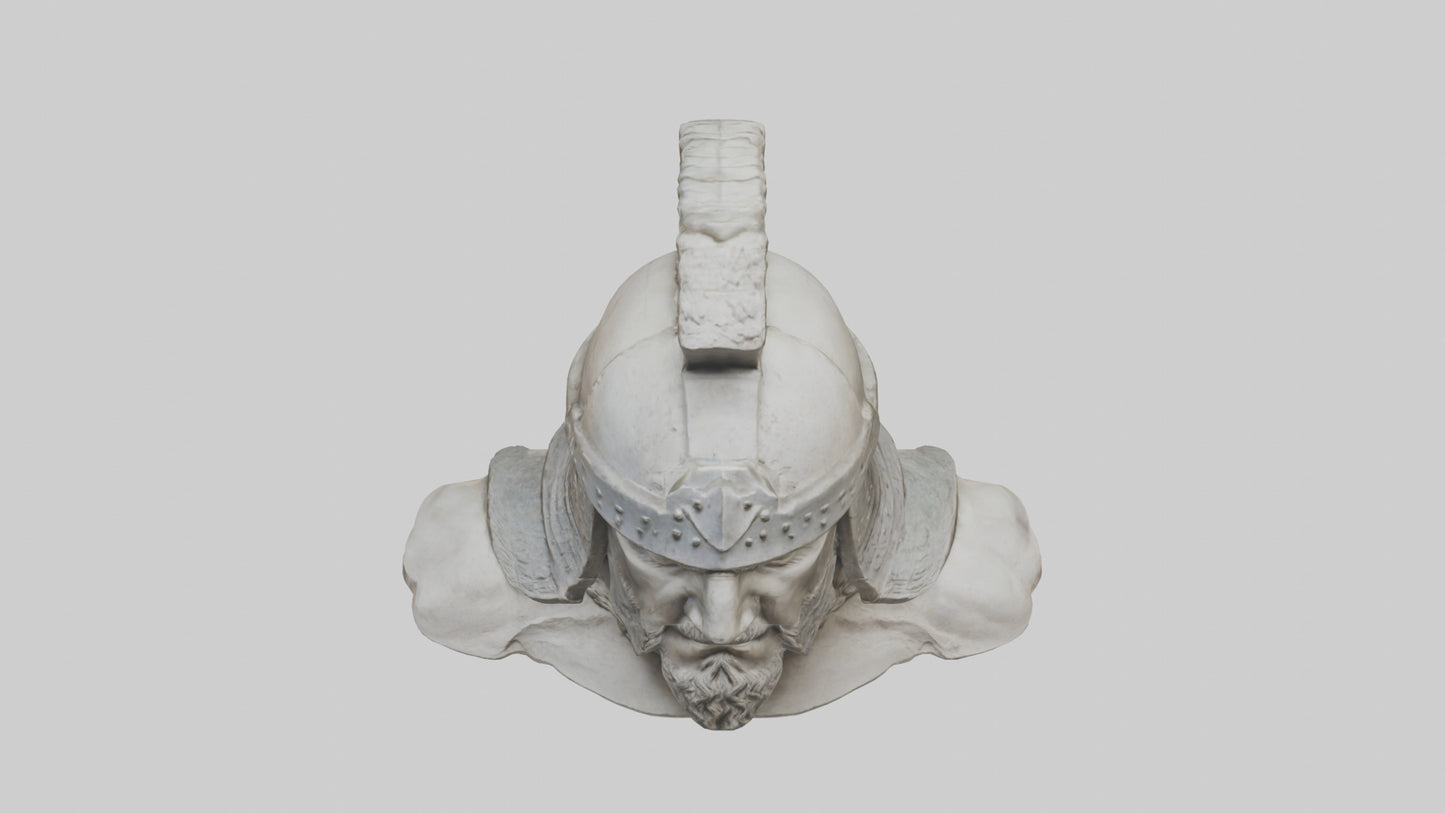3D model Head of a Warrior statue model VR / AR / low-poly