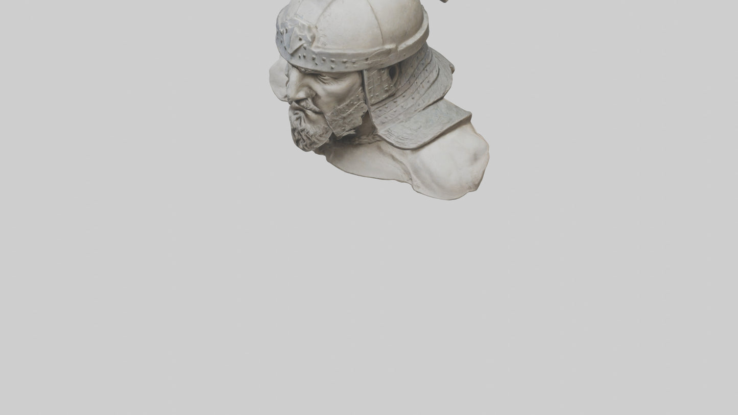 3D model Head of a Warrior statue model VR / AR / low-poly