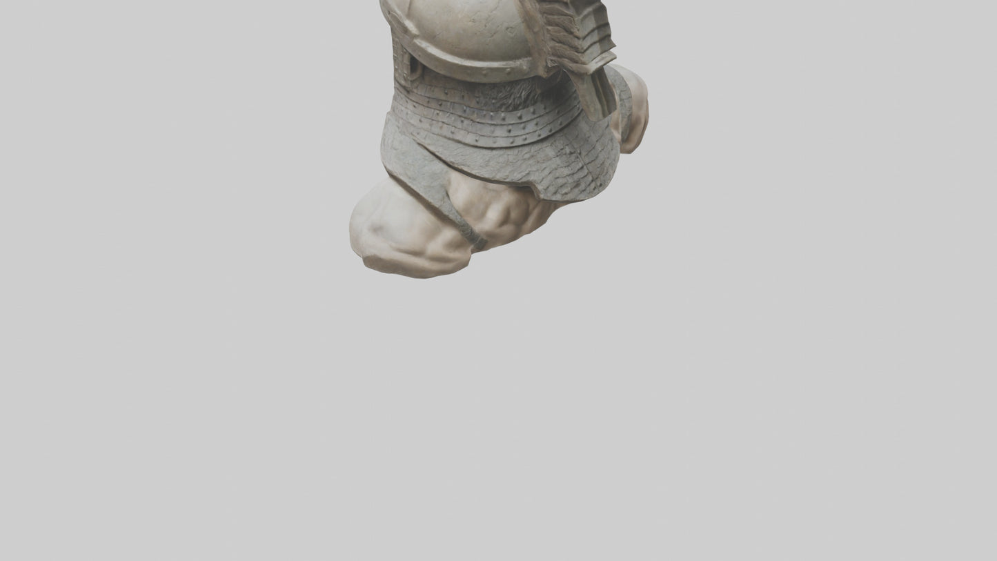 3D model Head of a Warrior statue model VR / AR / low-poly