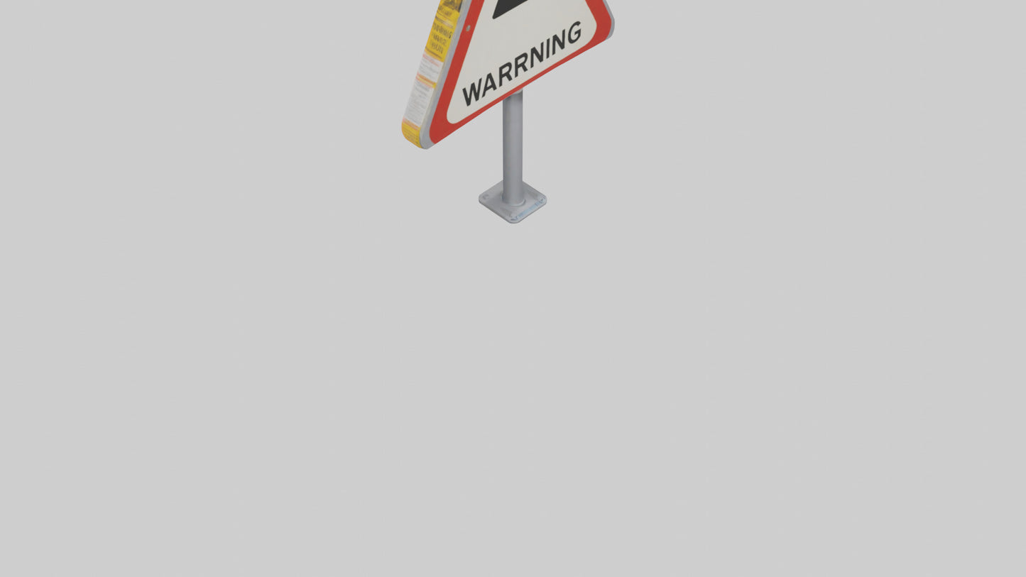 Heavy Impact Warning Sign model VR / AR / low-poly
