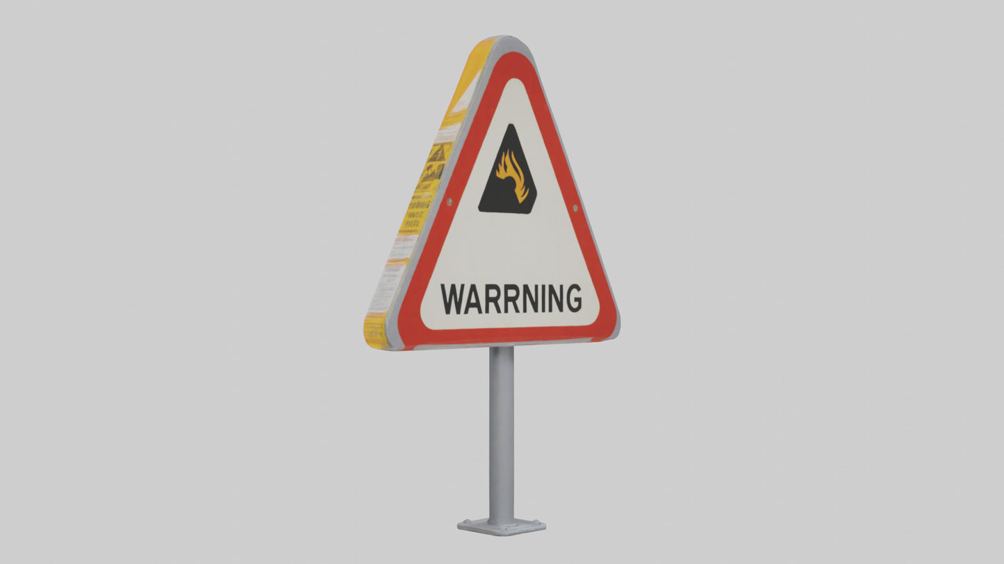Heavy Impact Warning Sign model VR / AR / low-poly