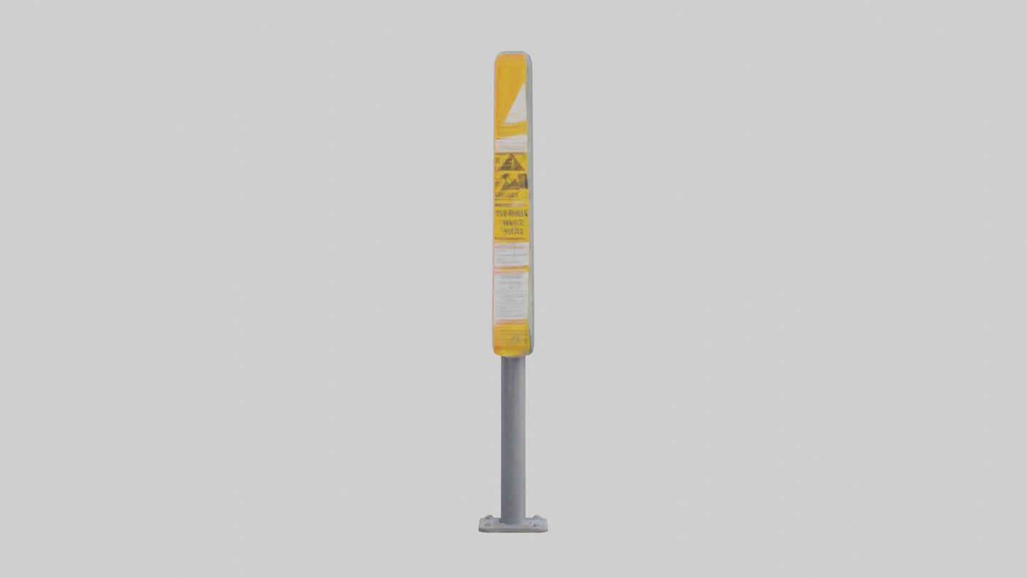 Heavy Impact Warning Sign model VR / AR / low-poly