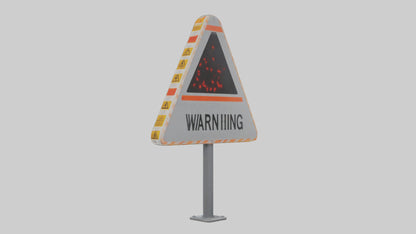 Heavy Impact Warning Sign model VR / AR / low-poly