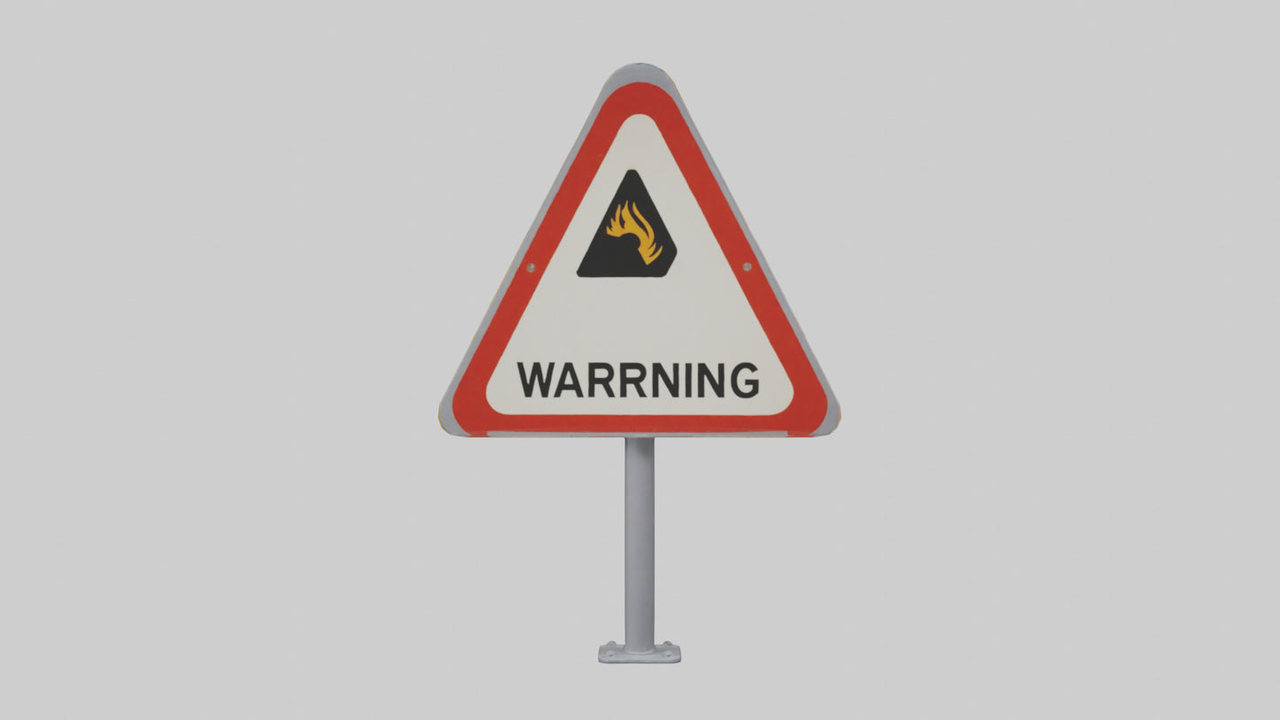 Heavy Impact Warning Sign model VR / AR / low-poly