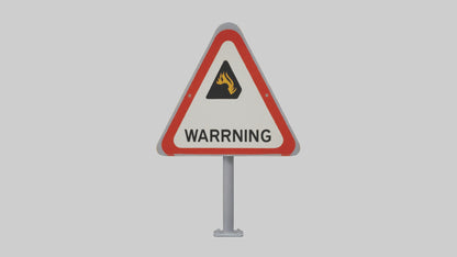 Heavy Impact Warning Sign model VR / AR / low-poly