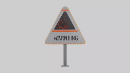 Heavy Impact Warning Sign model VR / AR / low-poly