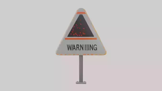 Heavy Impact Warning Sign model VR / AR / low-poly