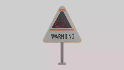 Heavy Impact Warning Sign model VR / AR / low-poly