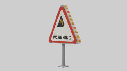 Heavy Impact Warning Sign model VR / AR / low-poly