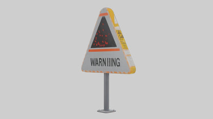 Heavy Impact Warning Sign model VR / AR / low-poly