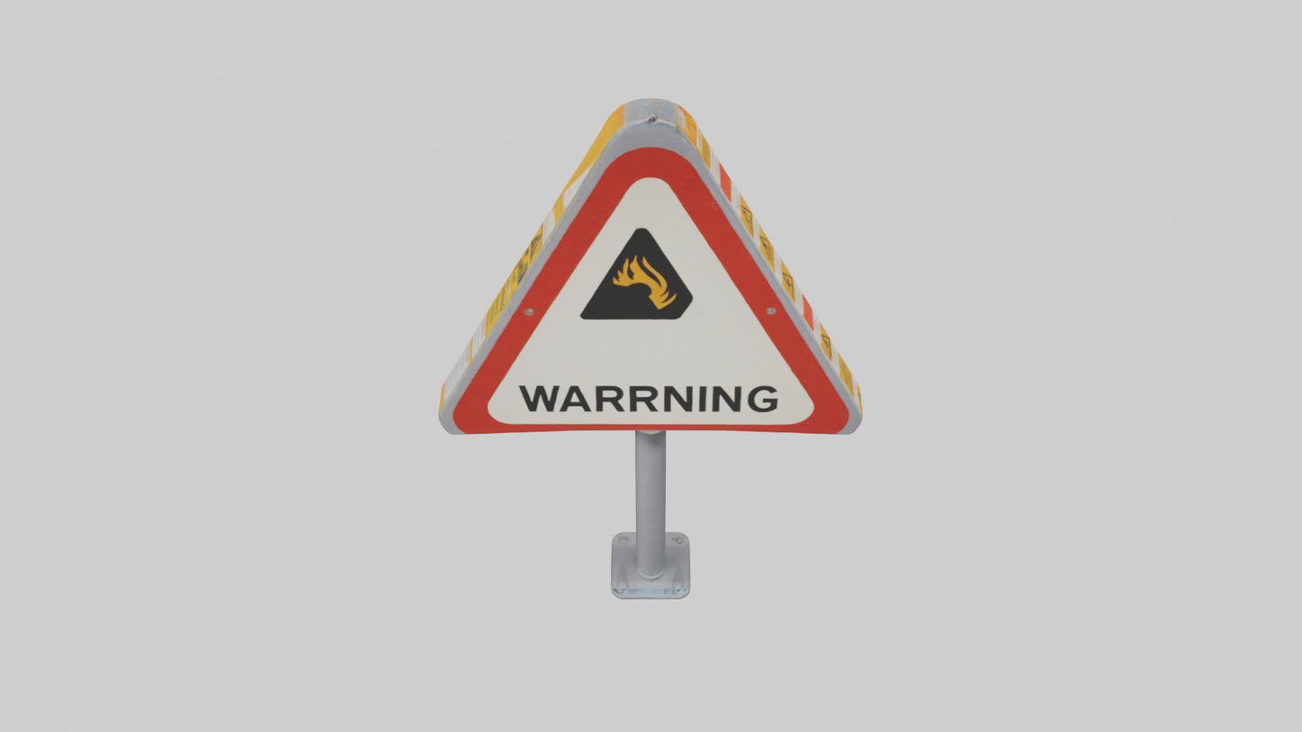 Heavy Impact Warning Sign model VR / AR / low-poly