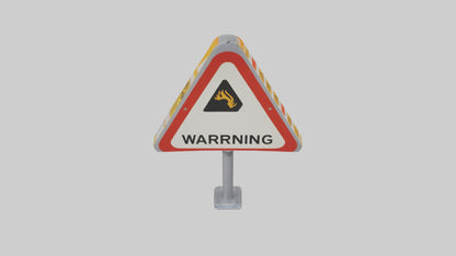 Heavy Impact Warning Sign model VR / AR / low-poly