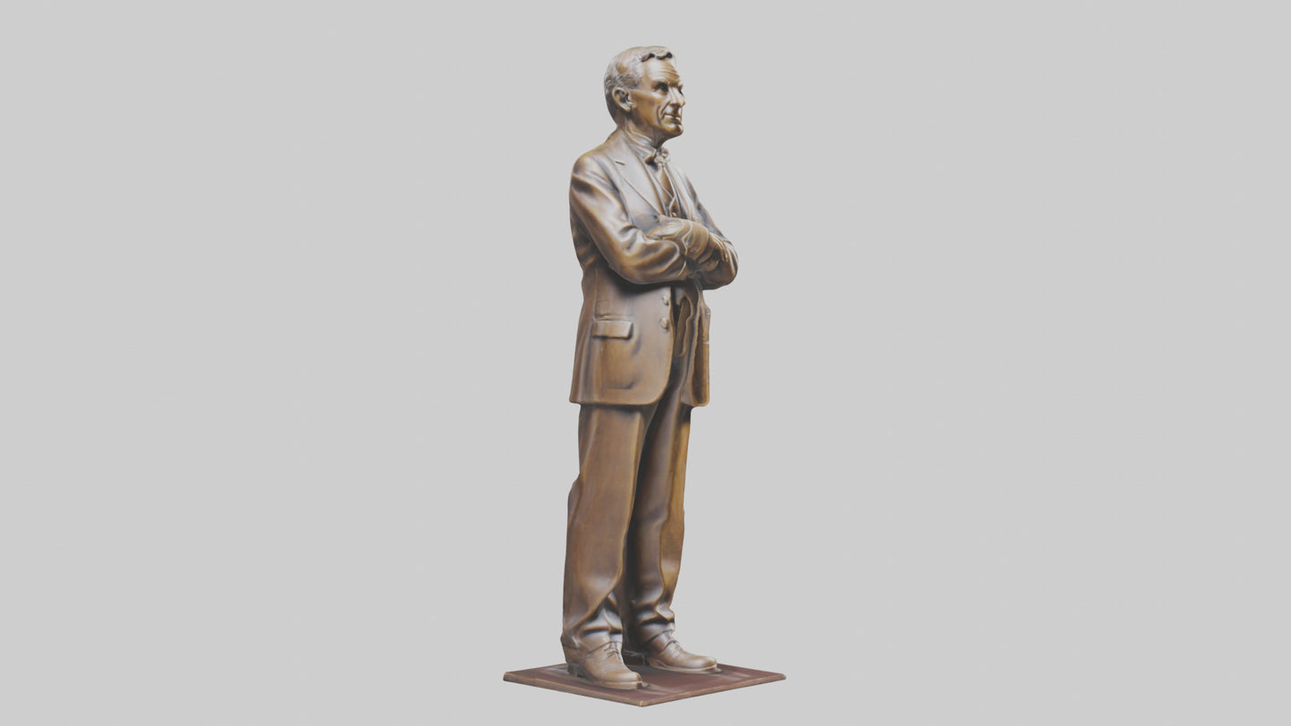 Henry Ford statue model VR / AR / low-poly