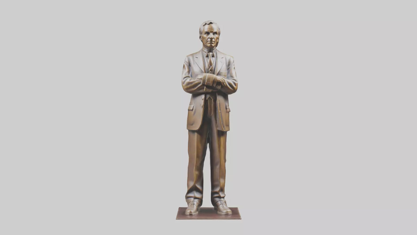 Henry Ford statue model VR / AR / low-poly