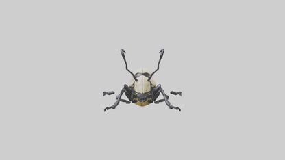 3D model Hercules Beetle climbing tree model VR / AR / low-poly