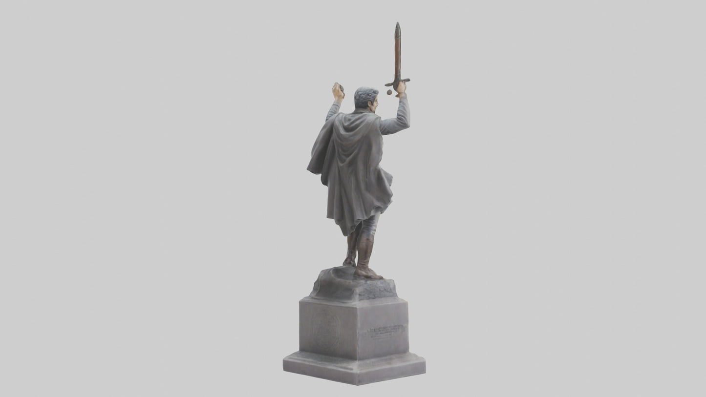 3D model Hero of the Revolution Statue model VR / AR / low-poly