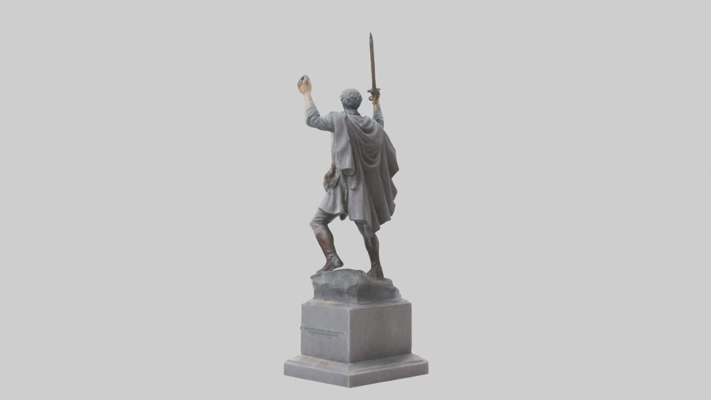 3D model Hero of the Revolution Statue model VR / AR / low-poly