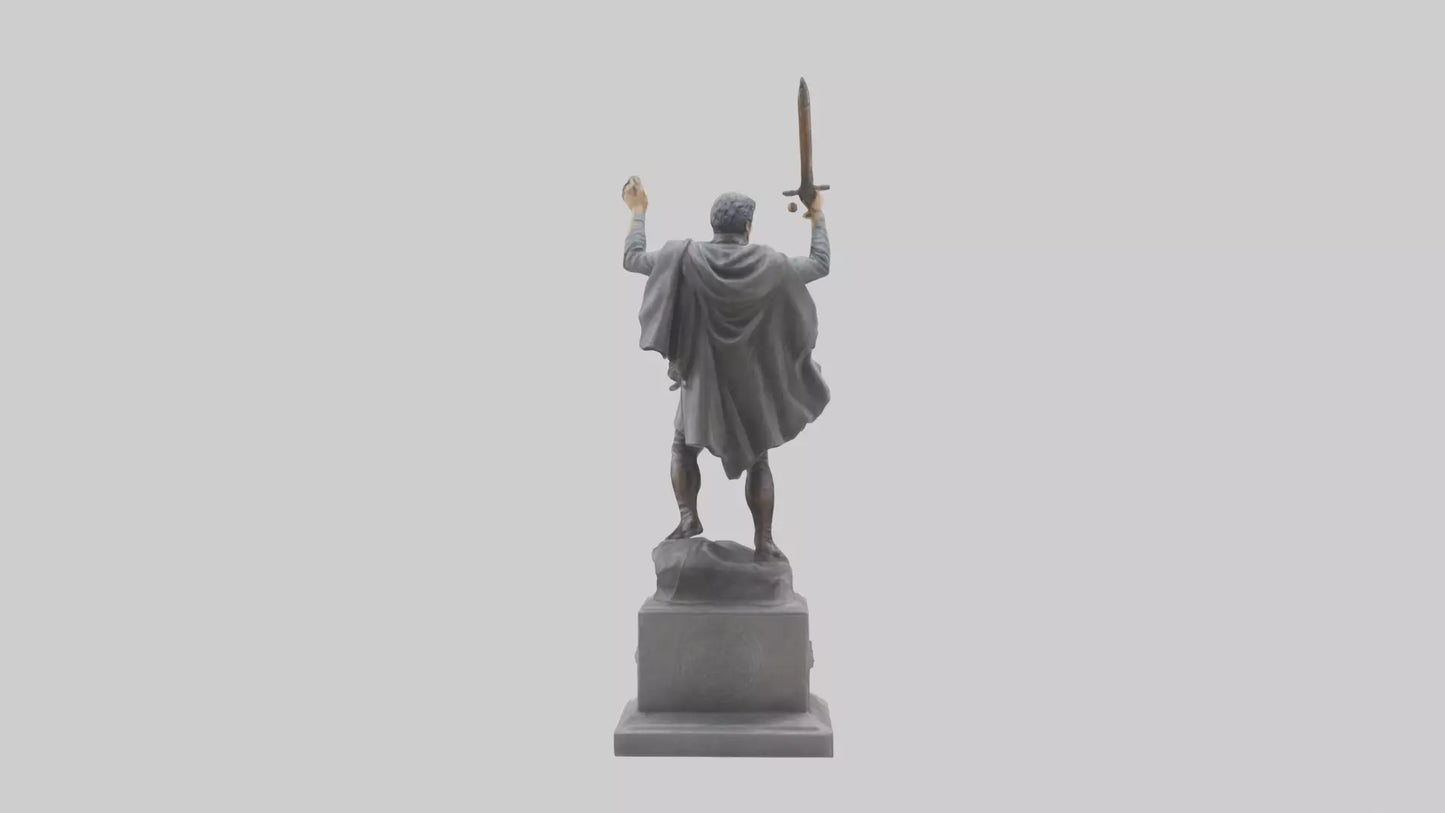 3D model Hero of the Revolution Statue model VR / AR / low-poly