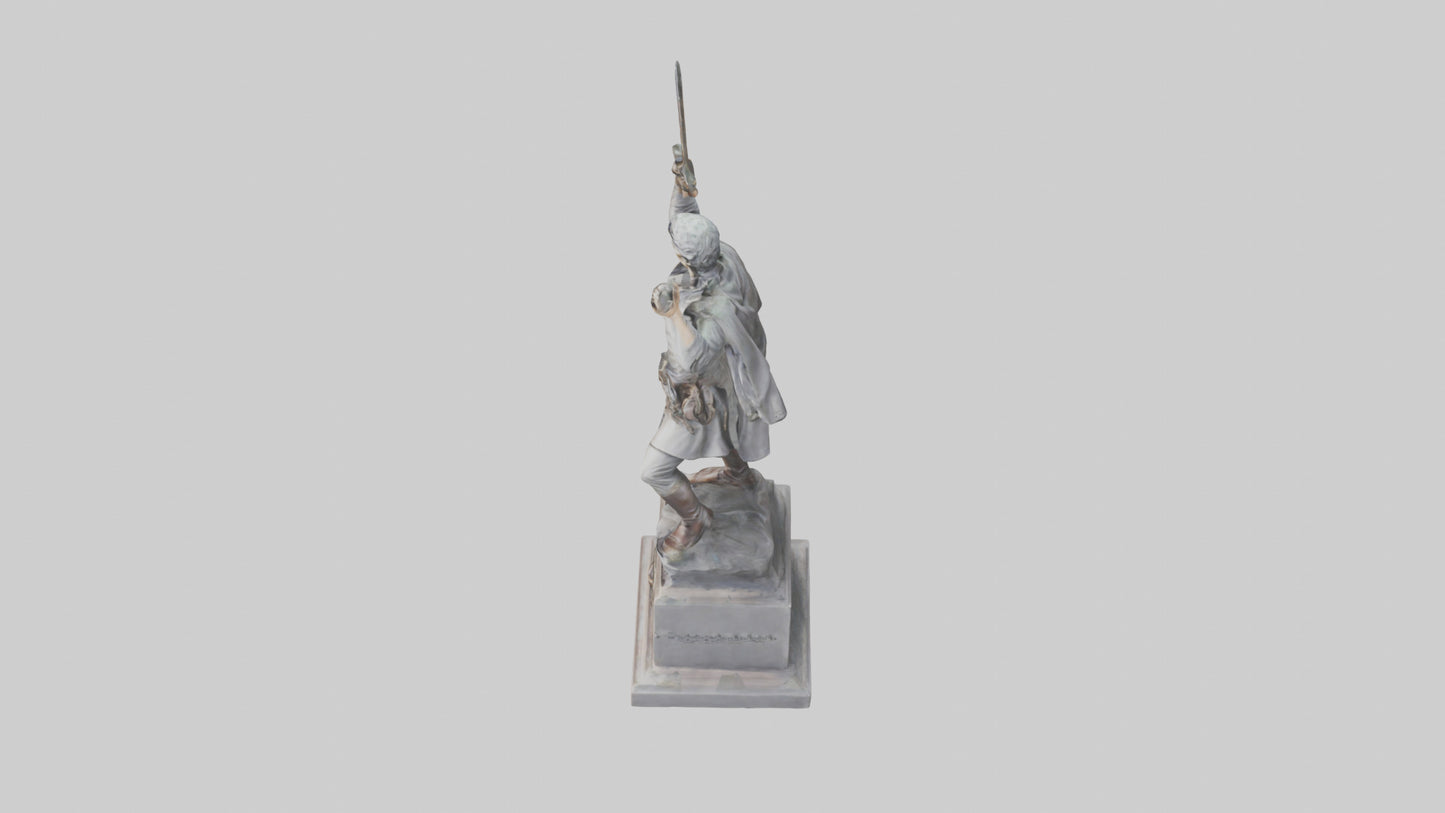 3D model Hero of the Revolution Statue model VR / AR / low-poly