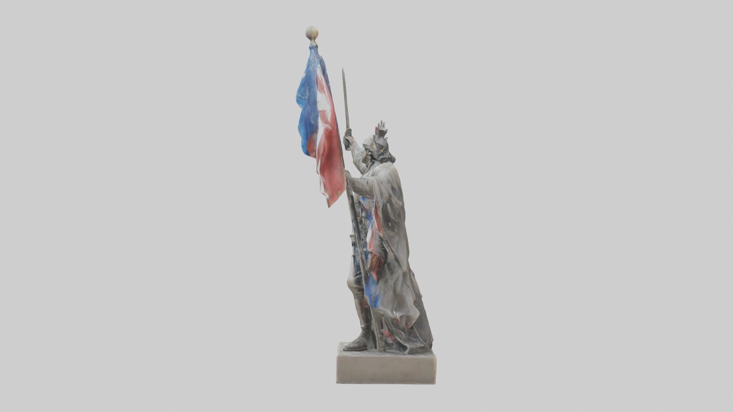 3D model Heroes of Revolution statue model VR / AR / low-poly
