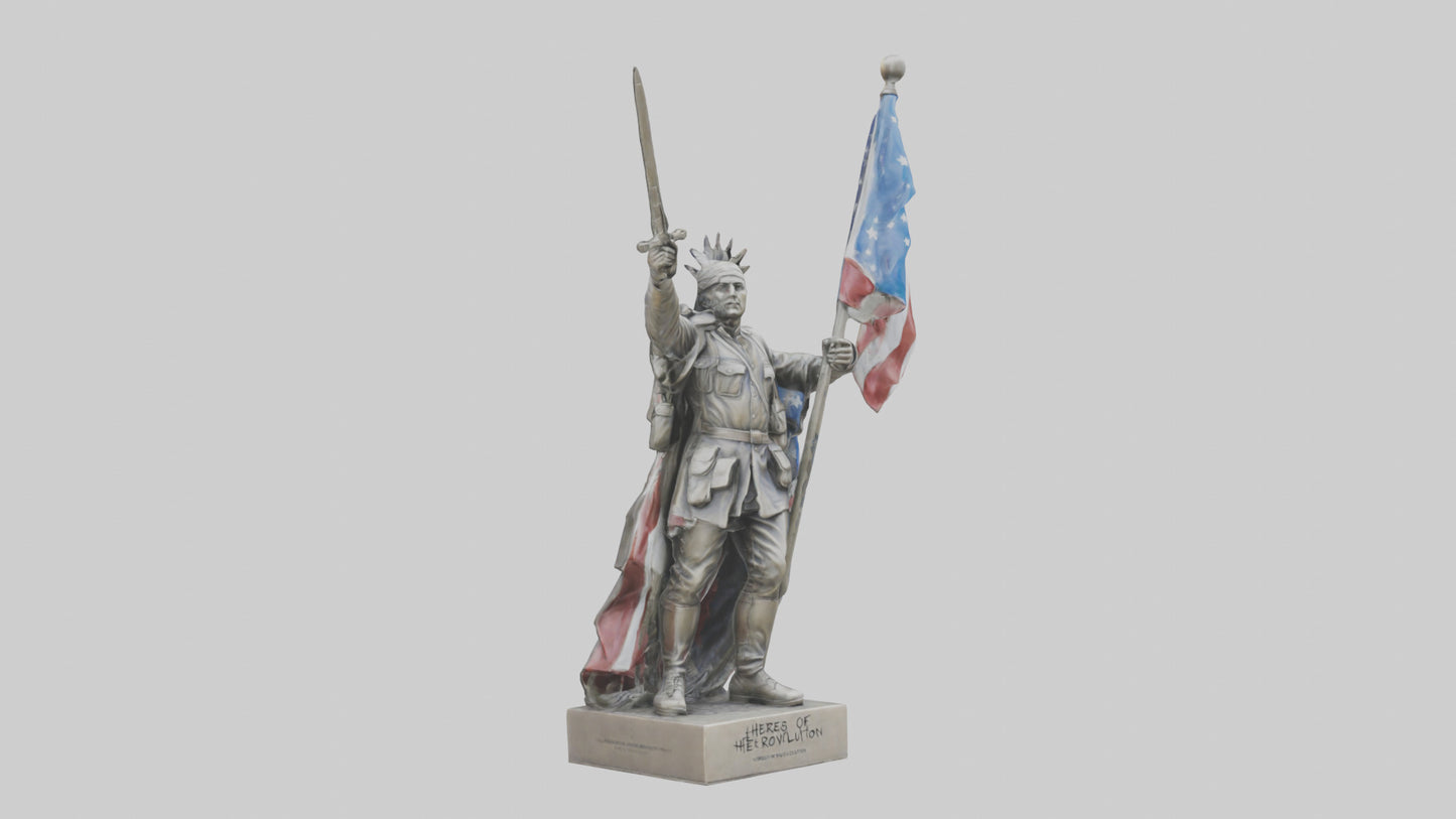 3D model Heroes of Revolution statue model VR / AR / low-poly