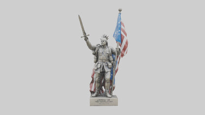 3D model Heroes of Revolution statue model VR / AR / low-poly
