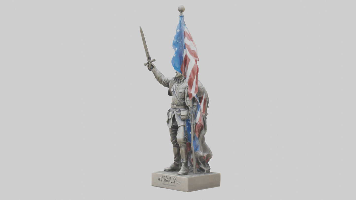 3D model Heroes of Revolution statue model VR / AR / low-poly