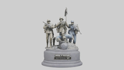 3D model Heroes of the Frontlines statue model VR / AR / low-poly