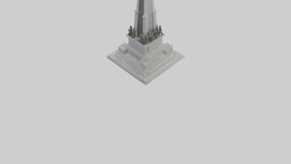 3D model Heroes of the Revolution monument model VR / AR / low-poly