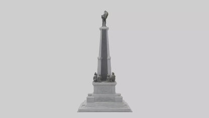 3D model Heroes of the Revolution monument model VR / AR / low-poly