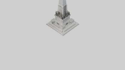 3D model Heroes of the Revolution monument model VR / AR / low-poly