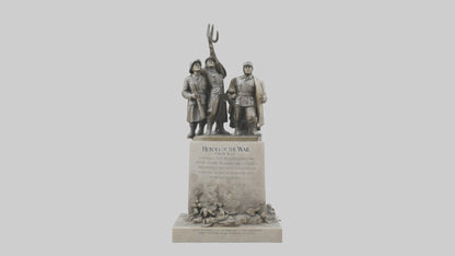 3D model Heroes of the War for Peace statue model VR / AR / low-poly
