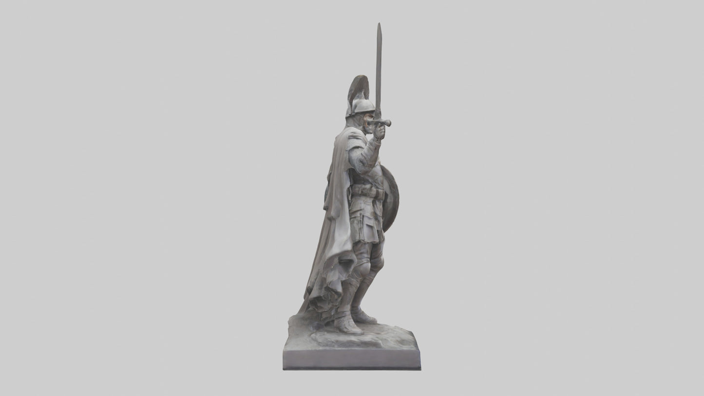 3D model Heroic Battle Commander Statue model VR / AR / low-poly