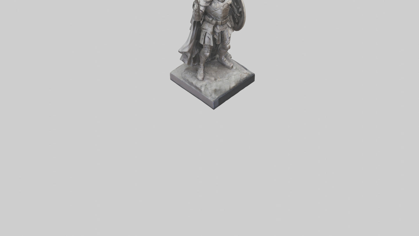 3D model Heroic Battle Commander Statue model VR / AR / low-poly