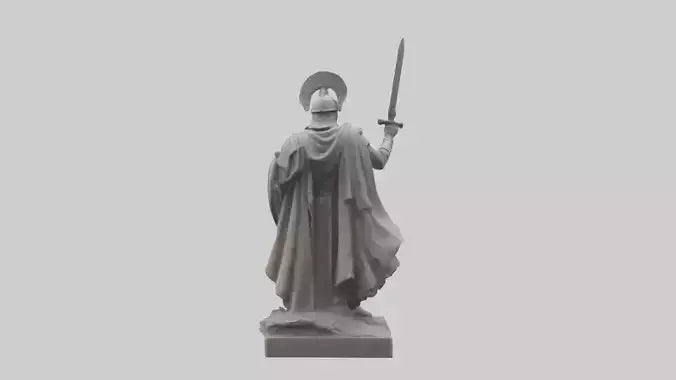 3D model Heroic Battle Commander Statue model VR / AR / low-poly