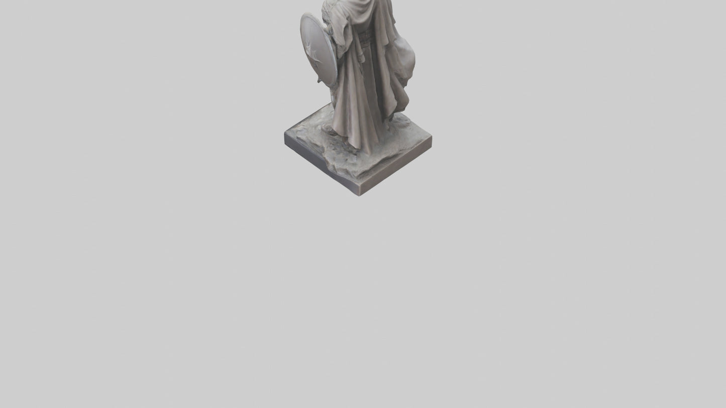 3D model Heroic Battle Commander Statue model VR / AR / low-poly