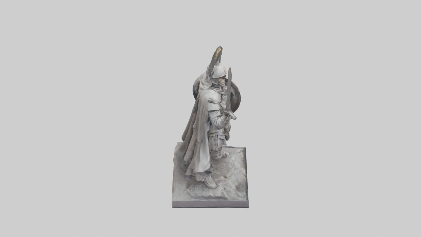 3D model Heroic Battle Commander Statue model VR / AR / low-poly