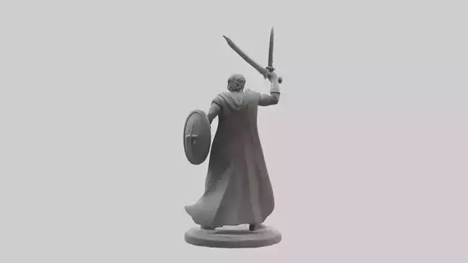 3D model Heroic Battle Stance Sculpture model VR / AR / low-poly