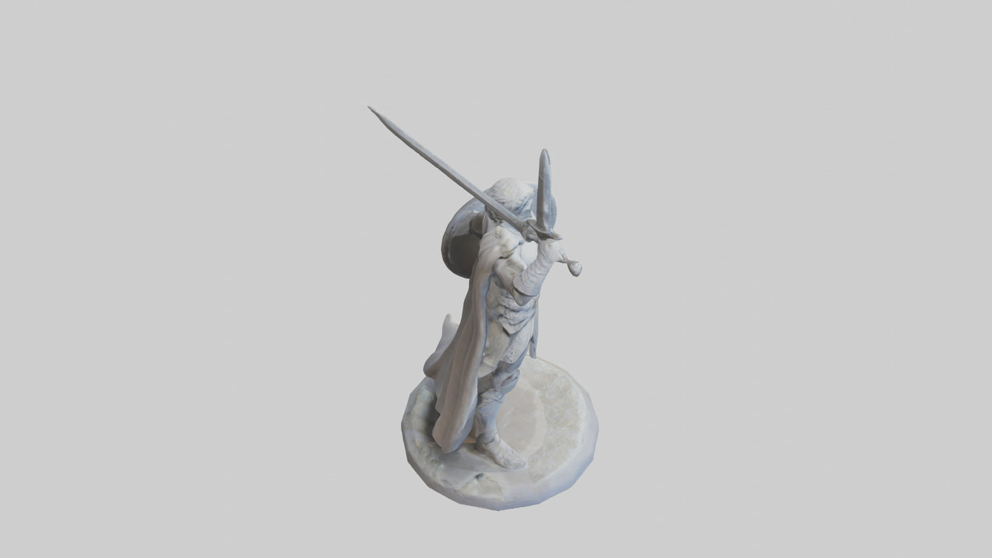 3D model Heroic Battle Stance Sculpture model VR / AR / low-poly