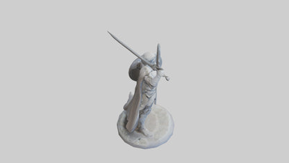 3D model Heroic Battle Stance Sculpture model VR / AR / low-poly