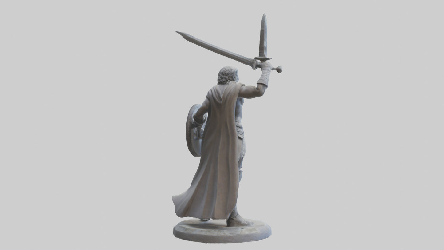 3D model Heroic Battle Stance Sculpture model VR / AR / low-poly