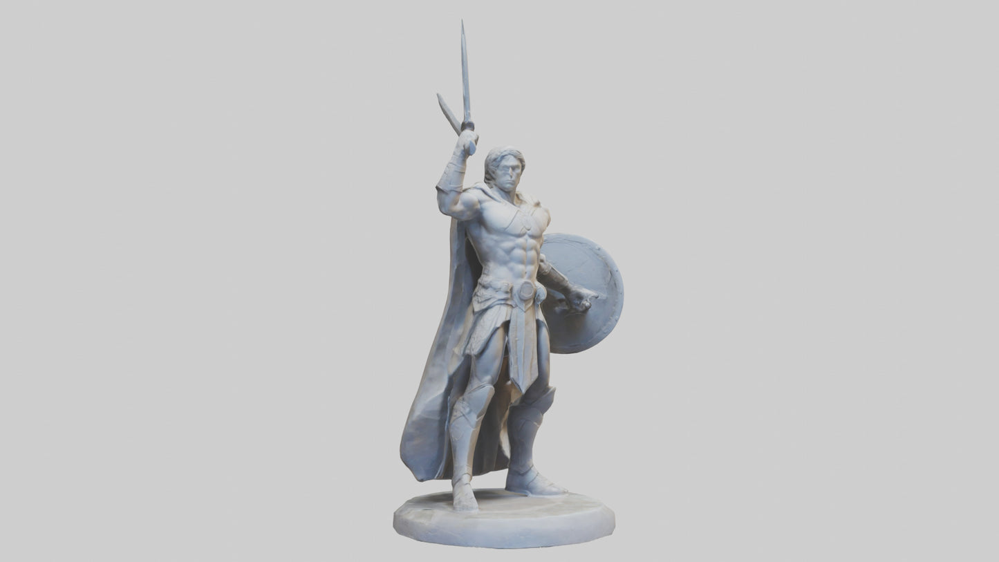 3D model Heroic Battle Stance Sculpture model VR / AR / low-poly
