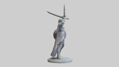 3D model Heroic Battle Stance Sculpture model VR / AR / low-poly