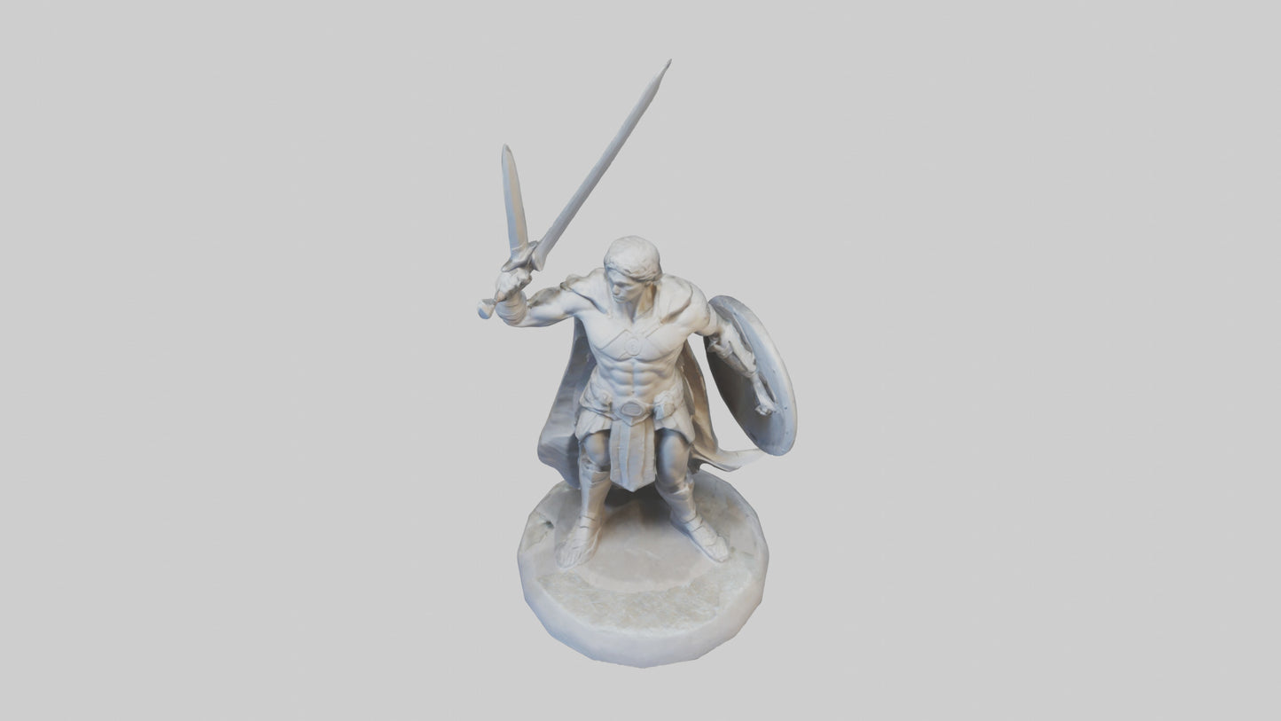 3D model Heroic Battle Stance Sculpture model VR / AR / low-poly