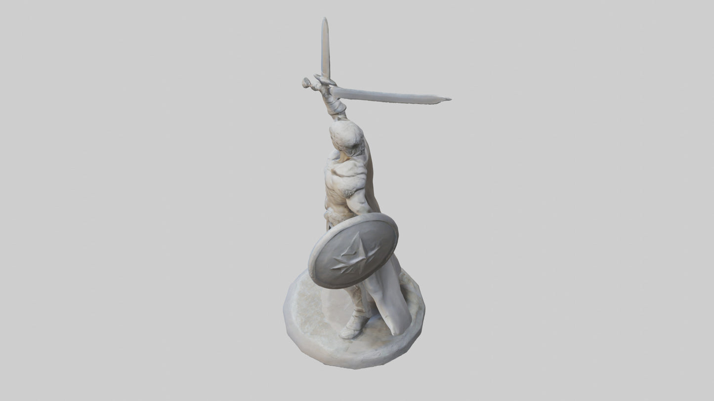 3D model Heroic Battle Stance Sculpture model VR / AR / low-poly