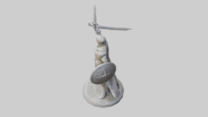 3D model Heroic Battle Stance Sculpture model VR / AR / low-poly