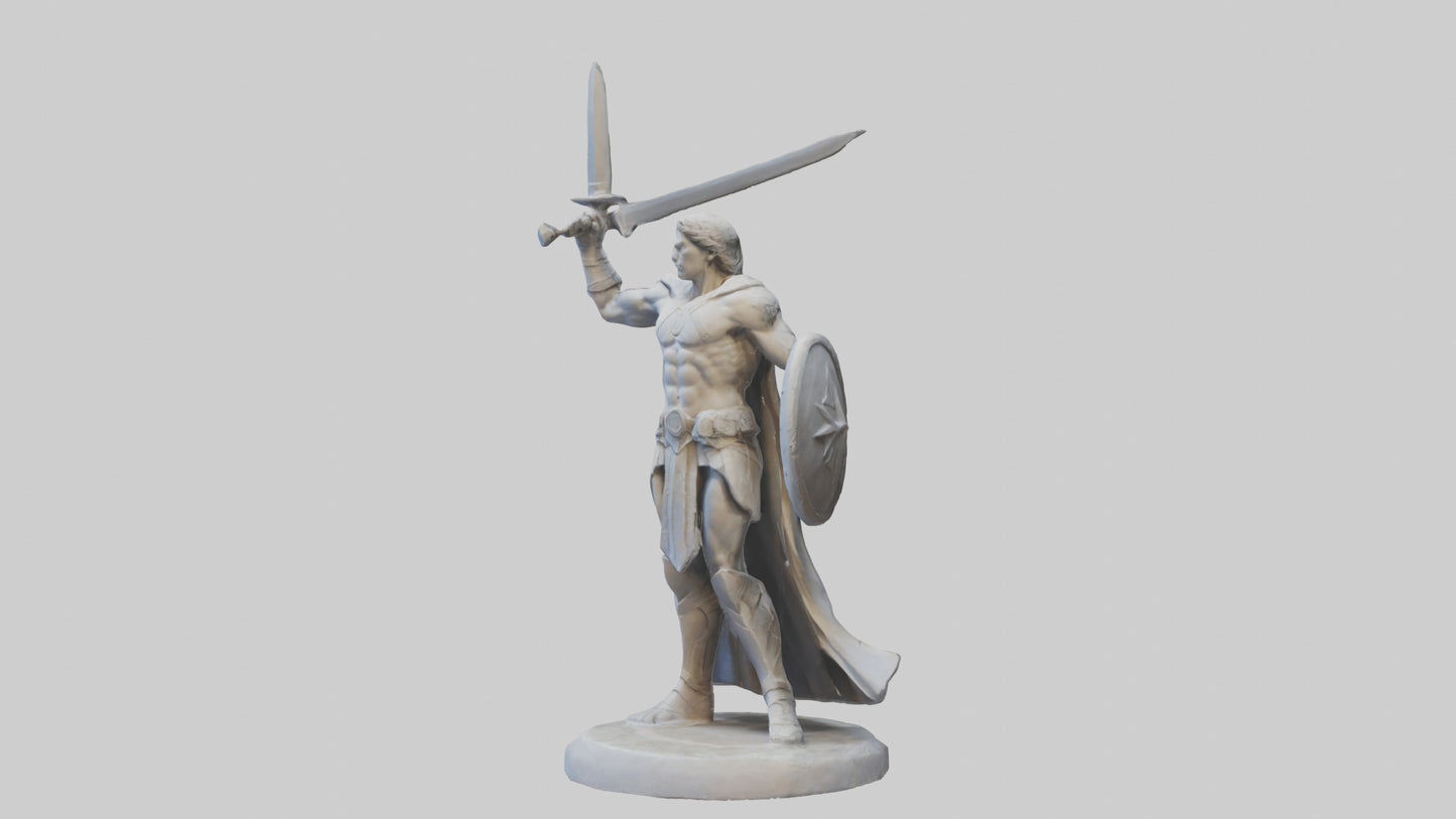 3D model Heroic Battle Stance Sculpture model VR / AR / low-poly